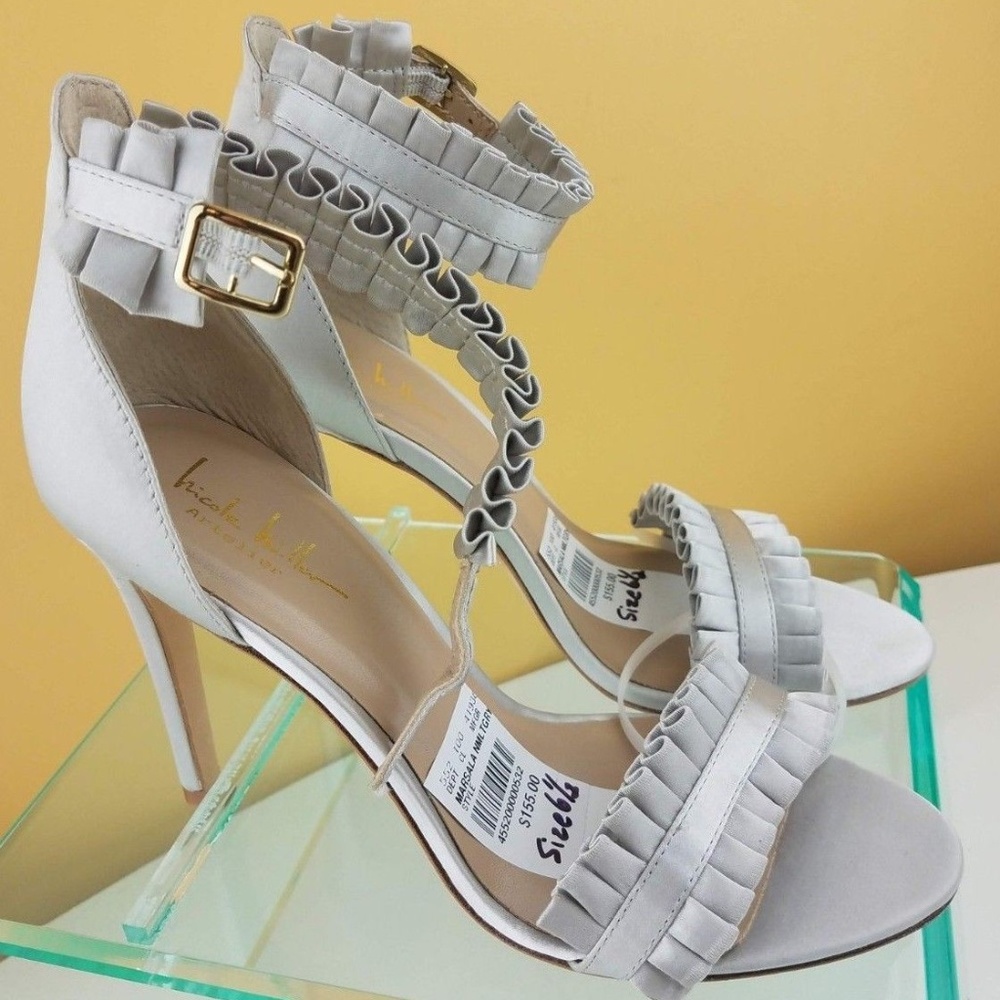 NWT Nicole Miller Women Satin Dress Sandal SZ6.5M